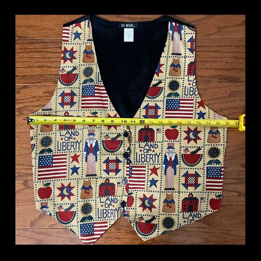 Vintage 80’s 111 Main Patriotic Vest- Size Large - image 9