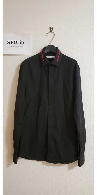 Givenchy Black Embroidered Red Star Dress Shirt
