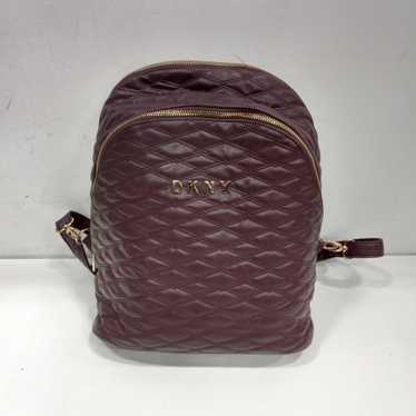 DKNY Red Quilted Leather Backpack - image 1