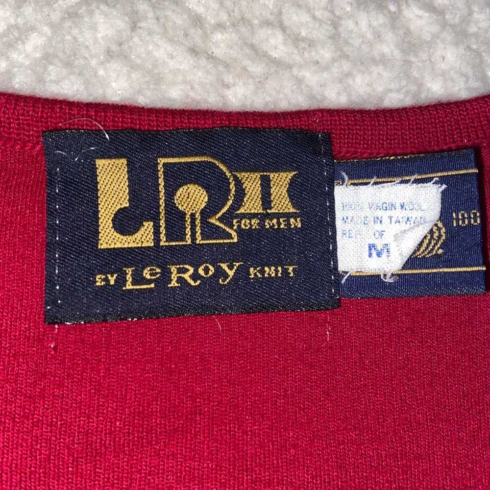 Vintage LR II LeRoy 100% Wool Mens Sweater Vest B… - image 7