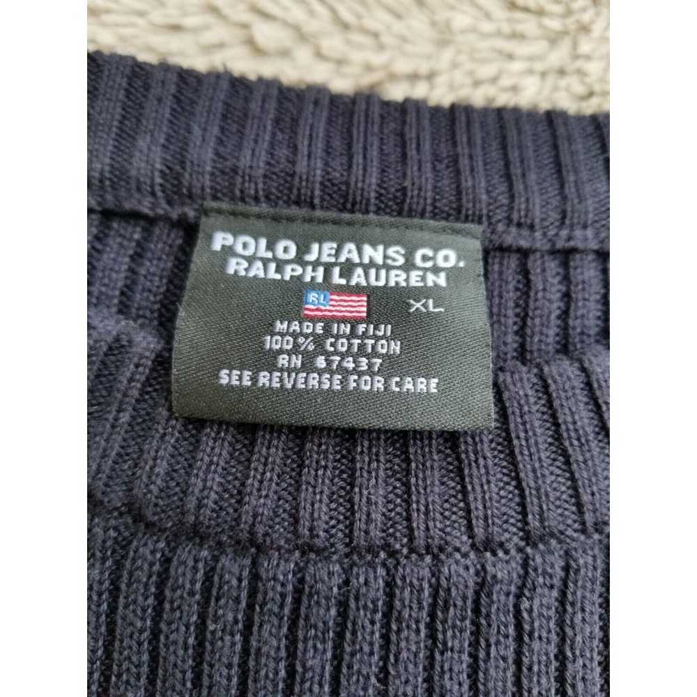 Polo Ralph Lauren Sweater Size XL Black/Red Embro… - image 4