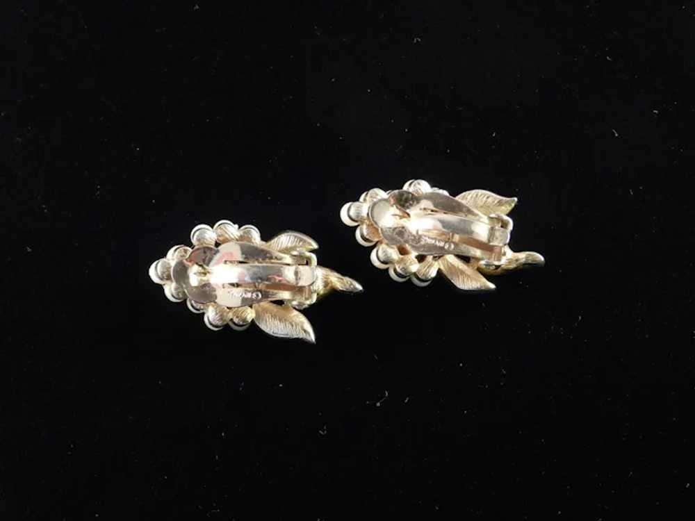 Trifari Faux Pearl Grape Cluster Earrings - image 5