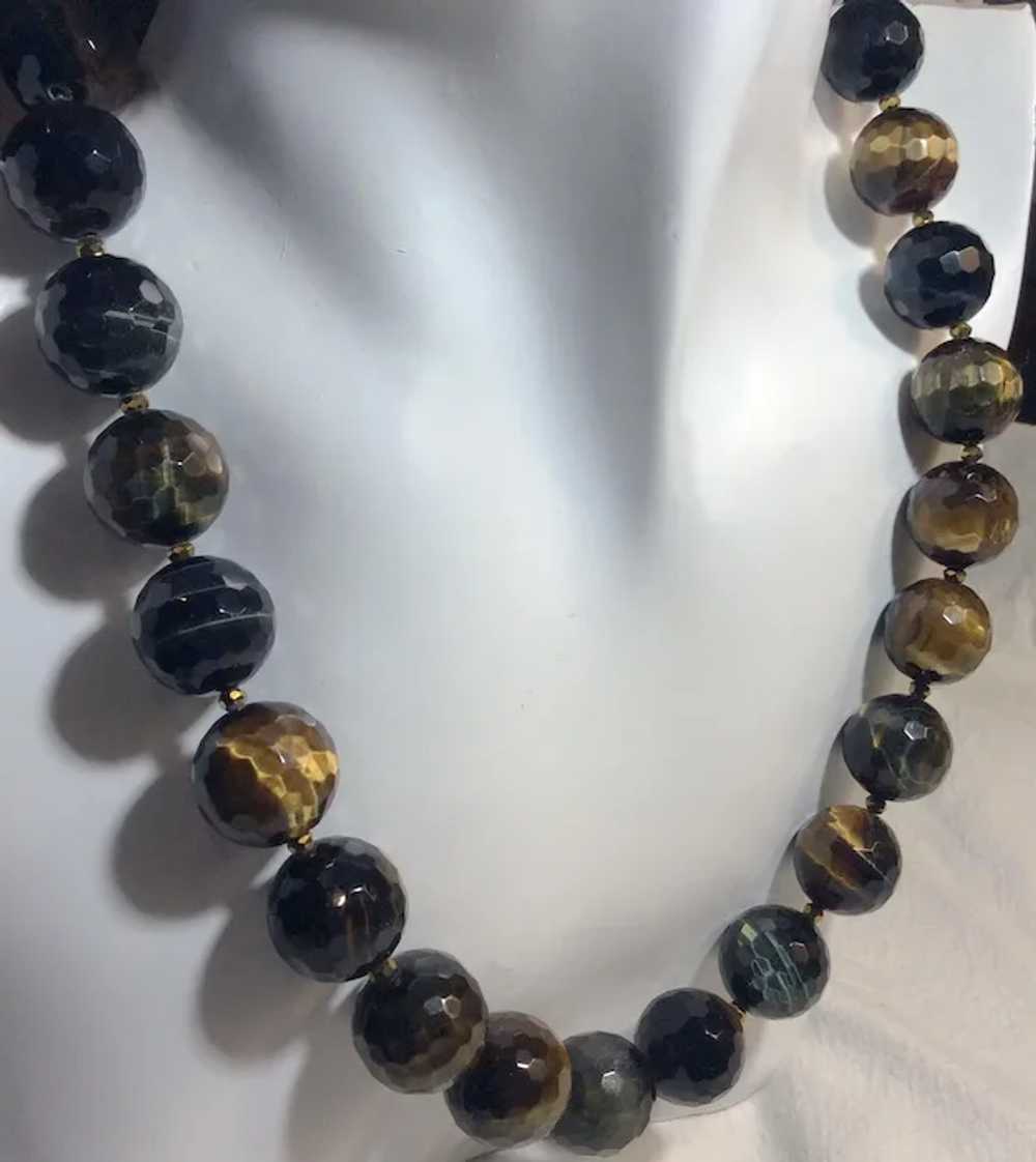 Chatoyant Faceted Tiger Eye Necklace - image 2