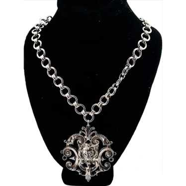 KING OF THE BEASTS! XL Art Nouveau Sterling Lion-… - image 1