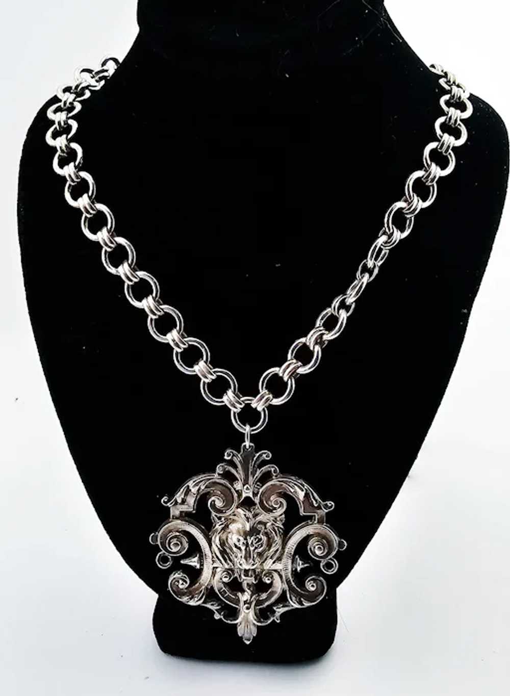 KING OF THE BEASTS! XL Art Nouveau Sterling Lion-… - image 2