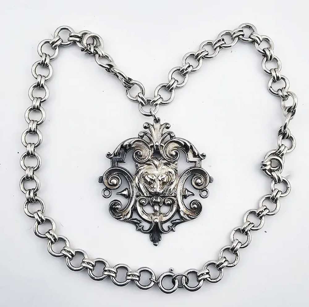 KING OF THE BEASTS! XL Art Nouveau Sterling Lion-… - image 3