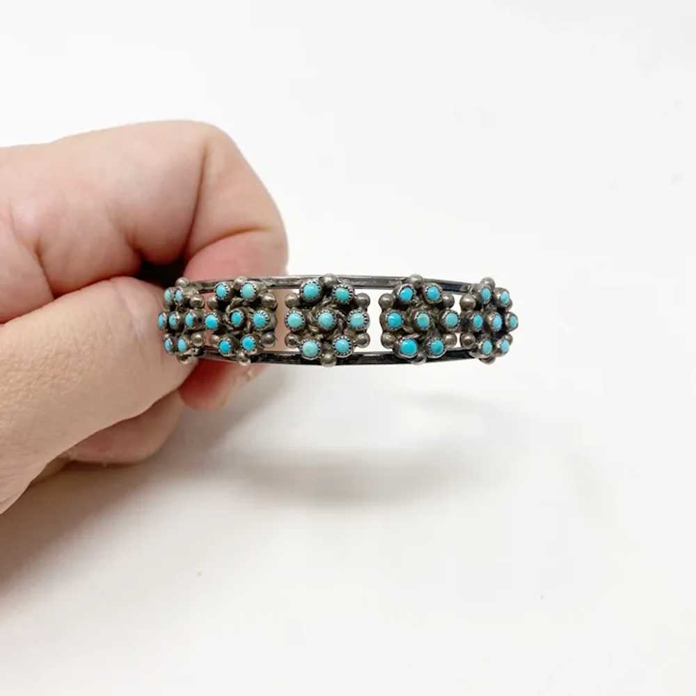 778 Vintage Zuni Sterling Silver Turquoise Needle… - image 3