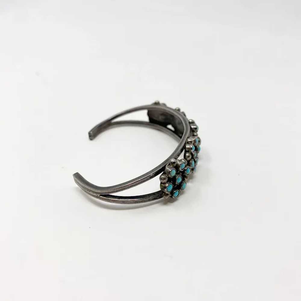 778 Vintage Zuni Sterling Silver Turquoise Needle… - image 4