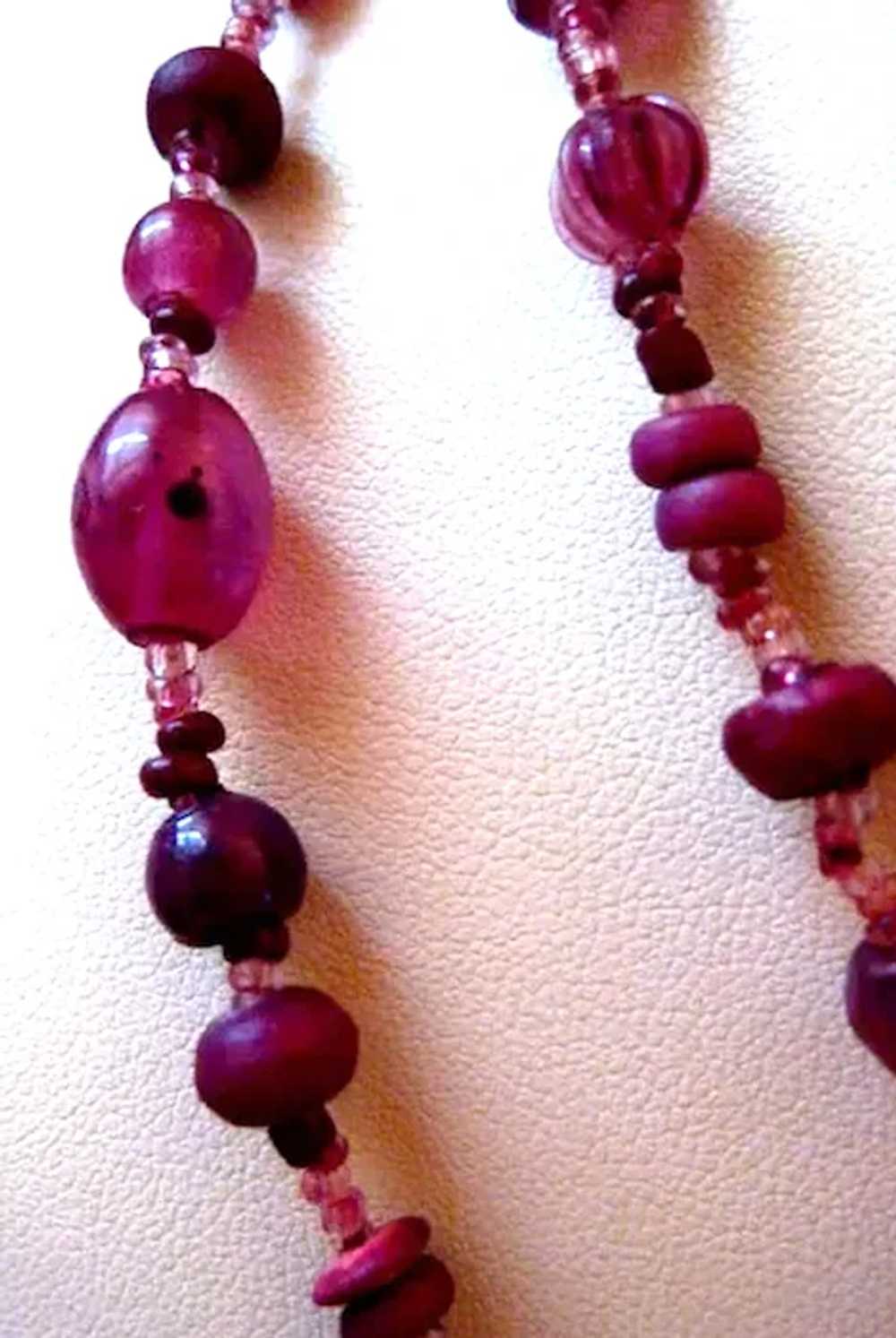 Exquisite Amethyst Glass Bead Necklace - Elegant … - image 2