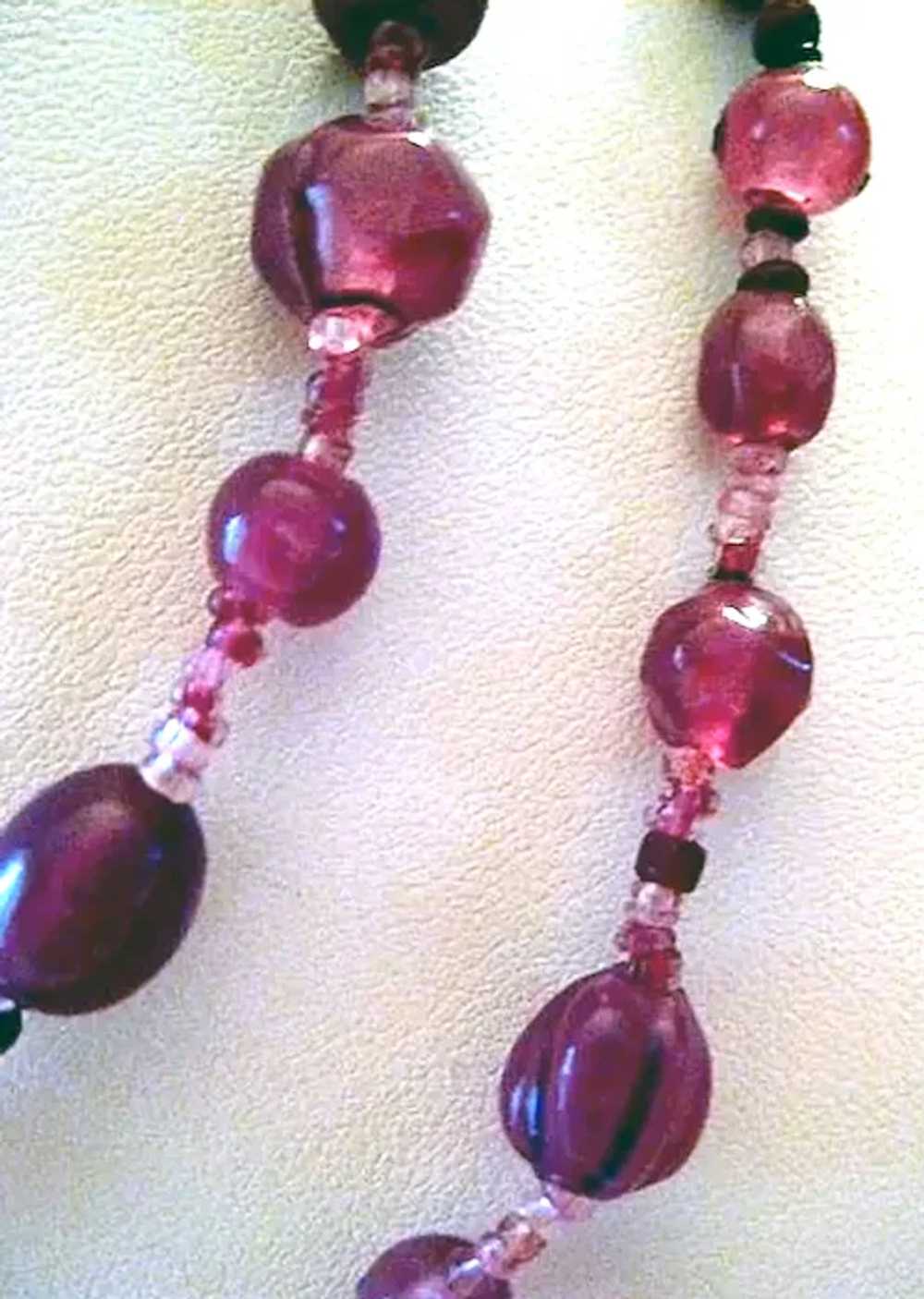 Exquisite Amethyst Glass Bead Necklace - Elegant … - image 3