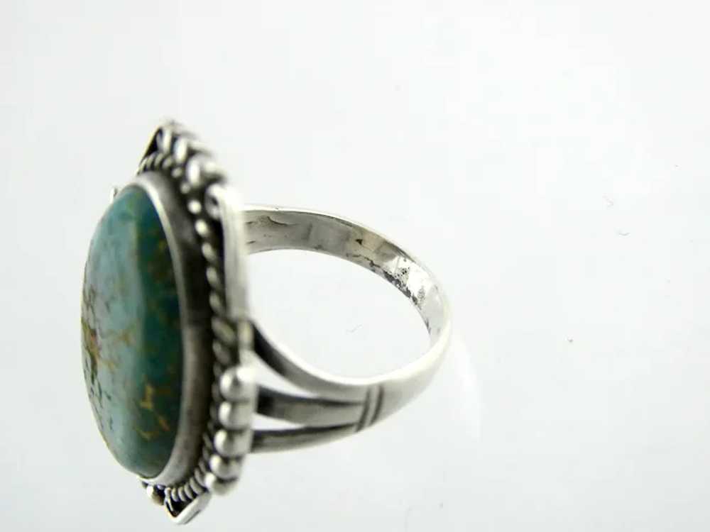 Vintage Southwestern Unmarked Sterling Silver Tur… - image 11