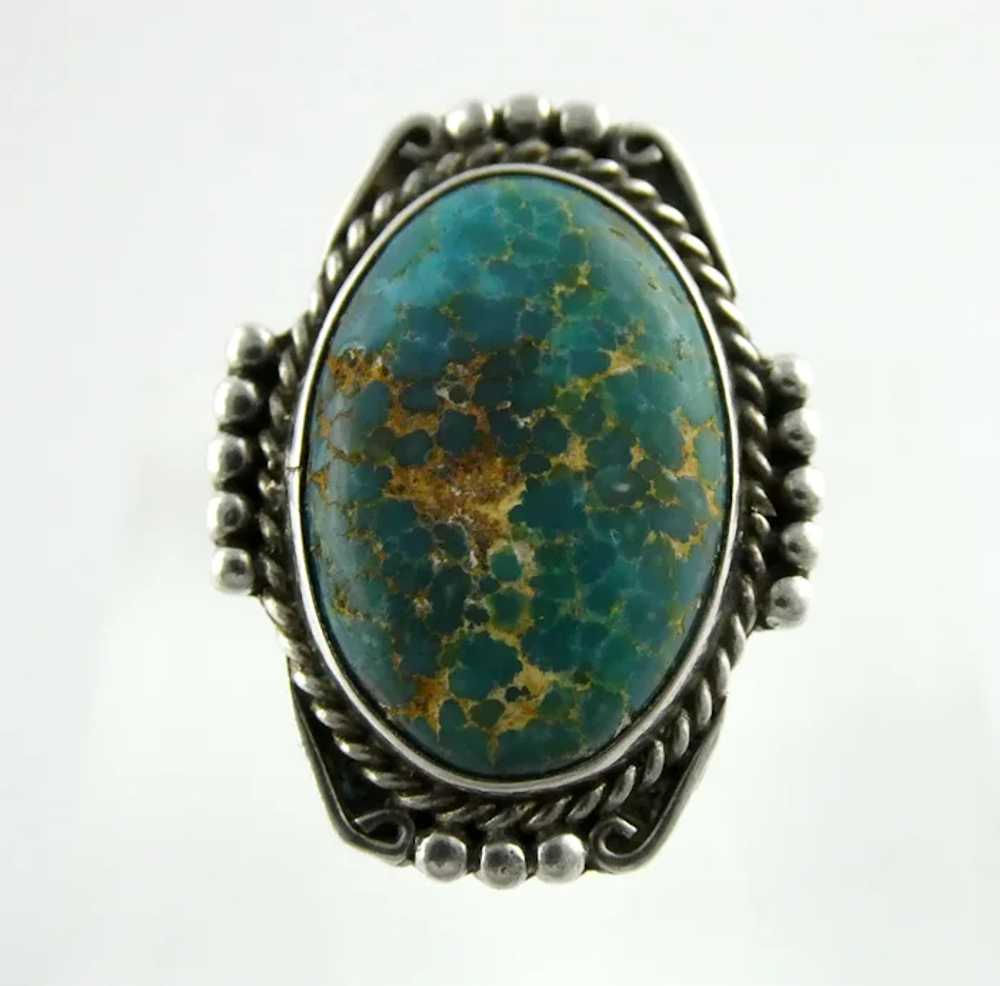 Vintage Southwestern Unmarked Sterling Silver Tur… - image 2