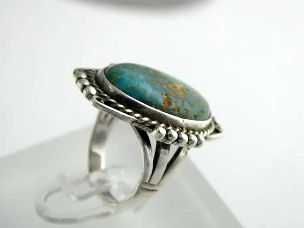 Vintage Southwestern Unmarked Sterling Silver Tur… - image 3