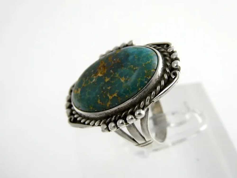 Vintage Southwestern Unmarked Sterling Silver Tur… - image 4