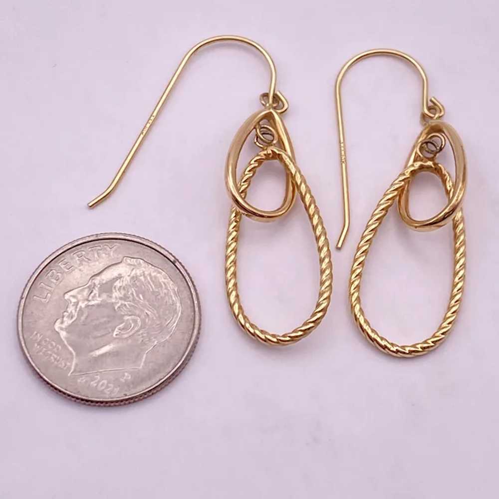 Vintage Dangle Earrings Double Drop 10K Gold - image 3