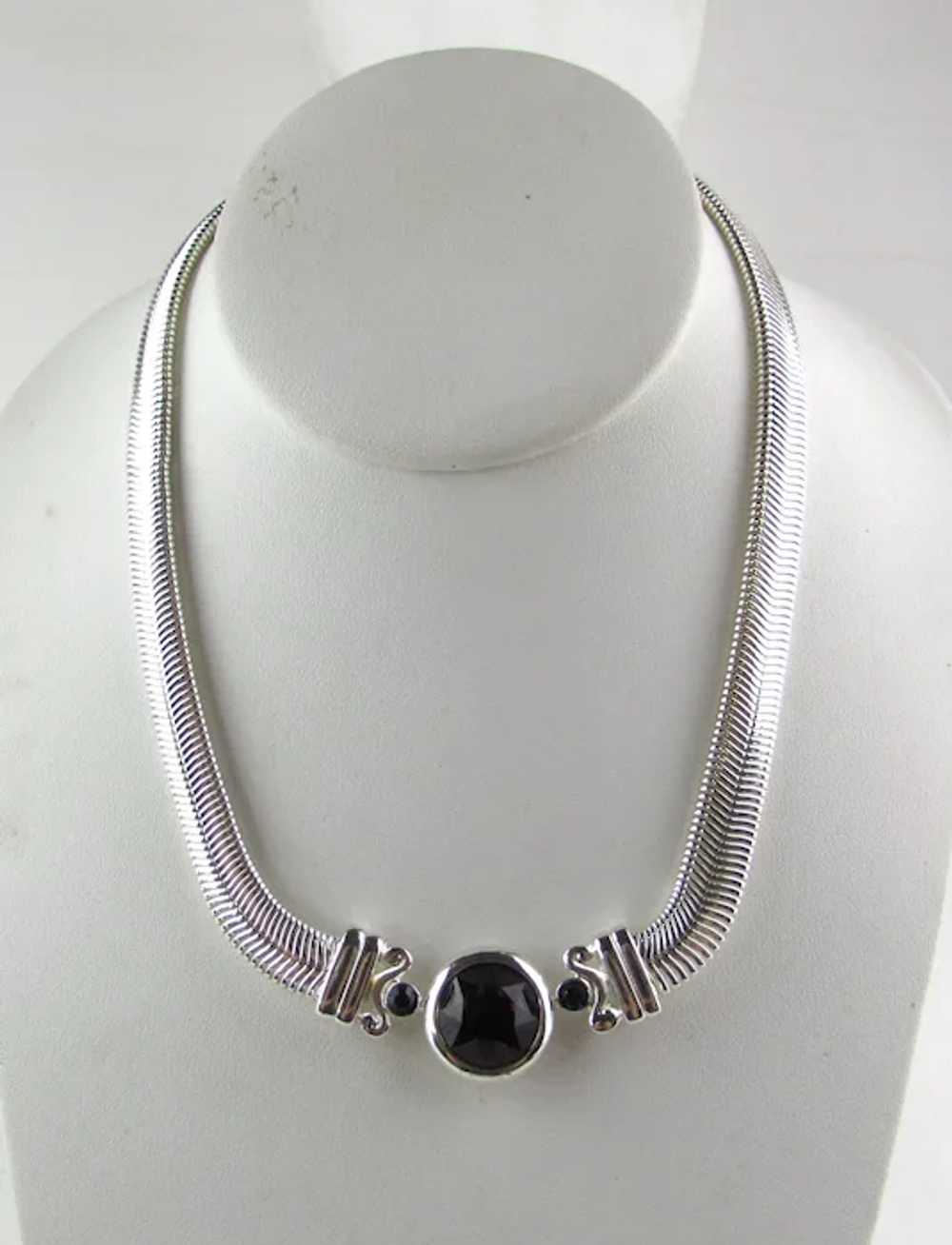 Vintage Napier Silver Tone Coil Necklace With Pur… - image 7