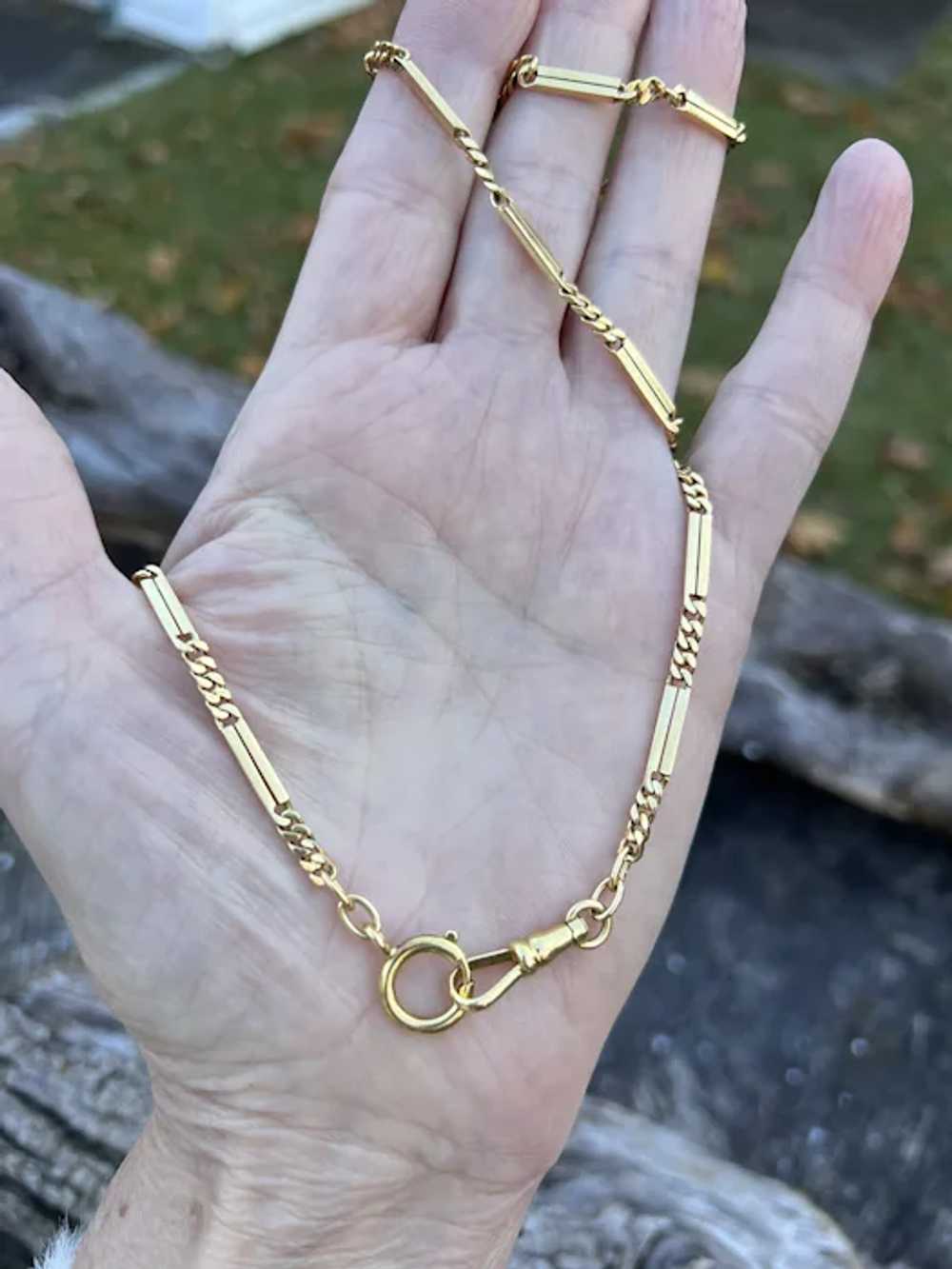 Victorian 18k Yellow Gold Watch Chain Necklace - image 3