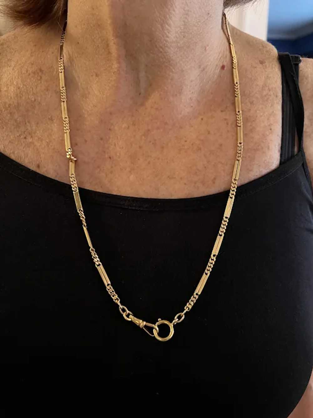 Victorian 18k Yellow Gold Watch Chain Necklace - image 7
