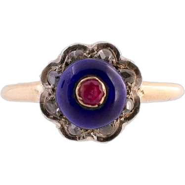 Ruby and Enamel Ring