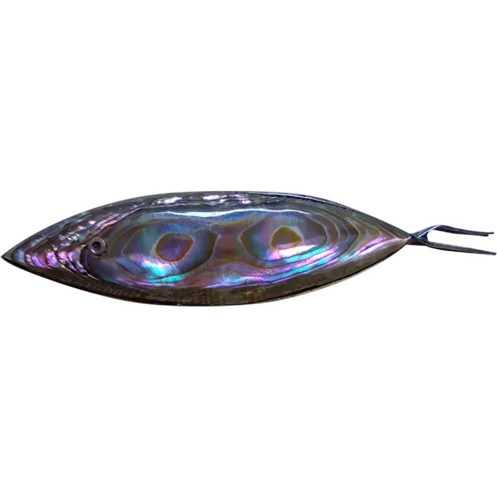 Sterling Silver and Abalone Fish Pin/Brooch - image 1