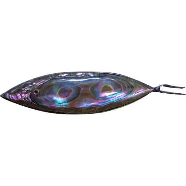Sterling Silver and Abalone Fish Pin/Brooch - image 1