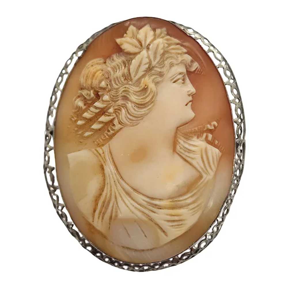 Set of 2 Vintage Sterling Silver Cameo Pins/Brooc… - image 5