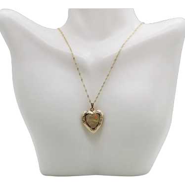 14k Yellow Gold "I Love You" Locket, 24 inches - … - image 1