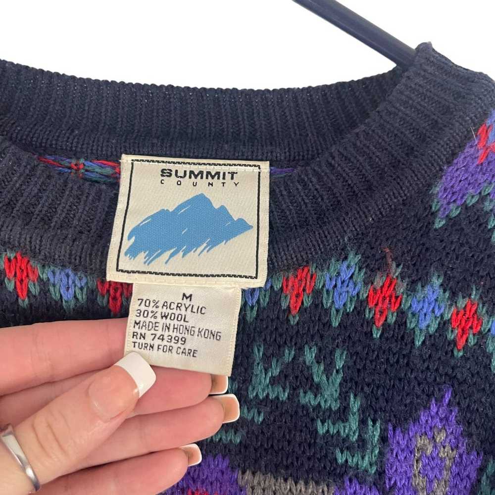 Summit County Medium Vintage 80s Wool Blend Chunk… - image 6