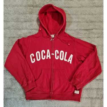 Vintage Coca Cola Spell out Full Zip Hoodie Size … - image 1