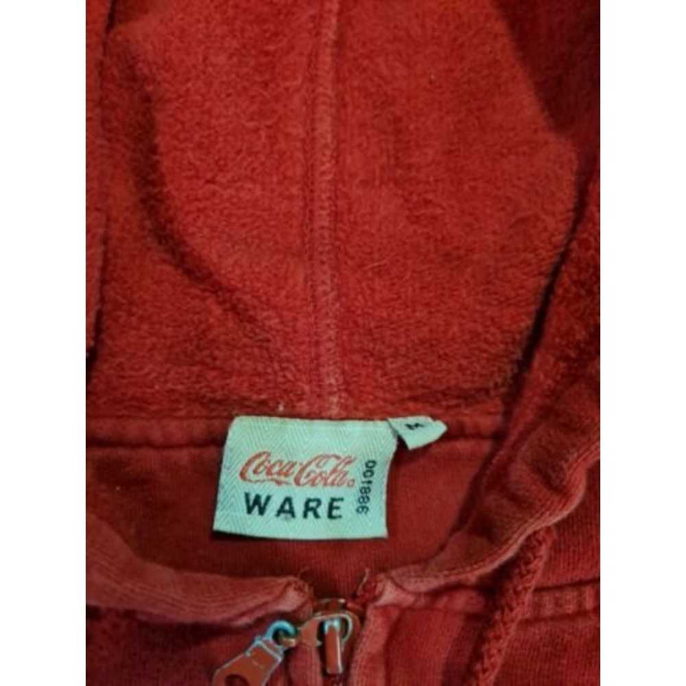 Vintage Coca Cola Spell out Full Zip Hoodie Size … - image 3