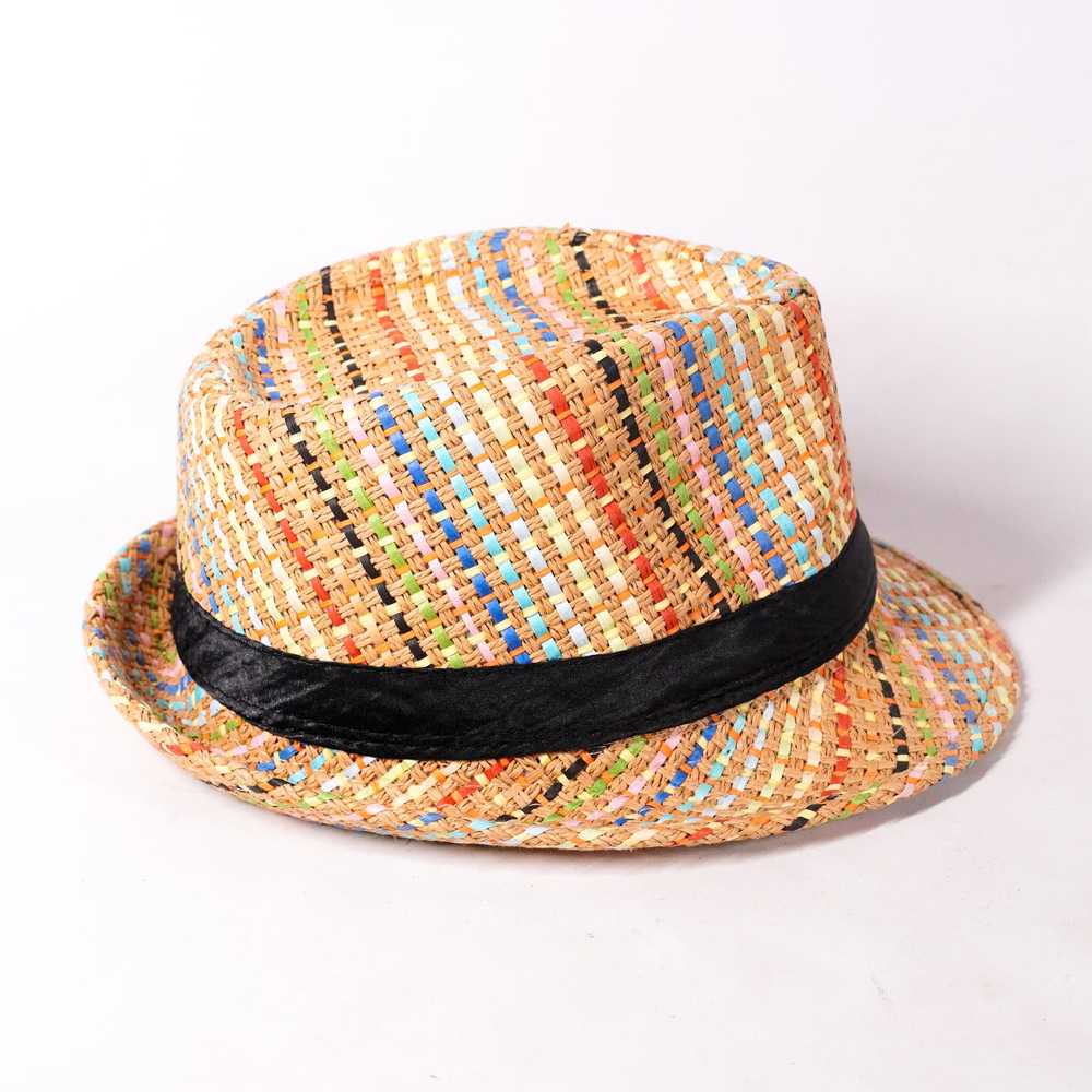 Other Fedora Hipster Hip Hop Hat Striped Straw We… - image 2