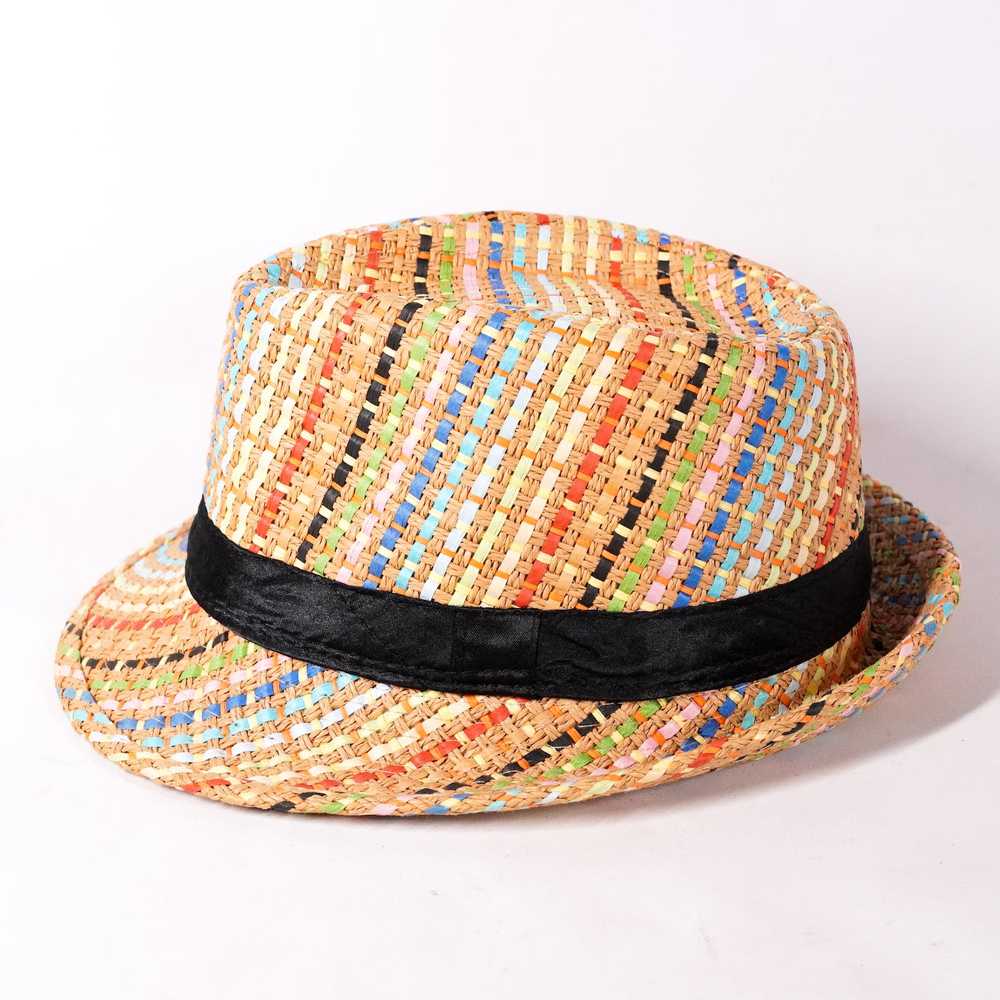 Other Fedora Hipster Hip Hop Hat Striped Straw We… - image 4