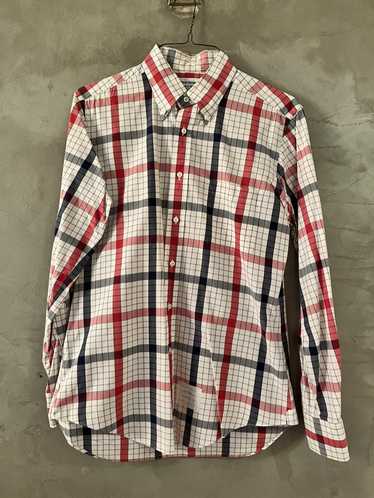 Thom Browne White/blue/red check pattern button do