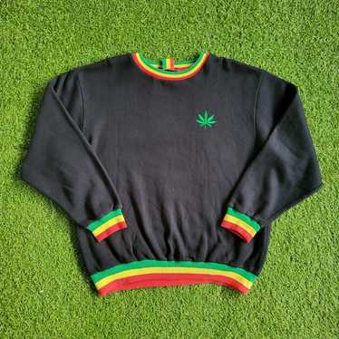 Vintage Wonder Wall Rasta Black Sweatshirt Embroi… - image 1