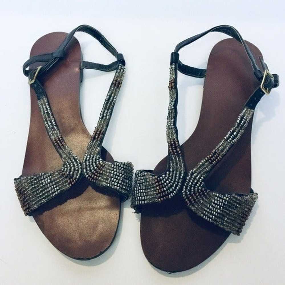 Vintage Women’s Beaded Boho Sandals 8 - image 4