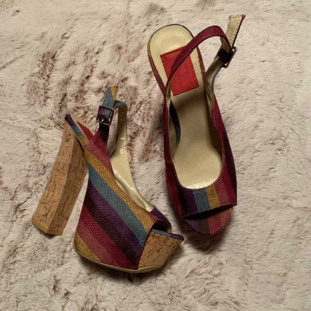 FRH Vintage Rainbow Platform Sandals - image 1