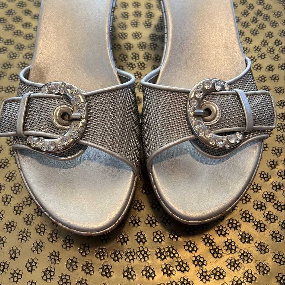 Stuart Weitzman Vintage Silver Platform Sandals - image 2