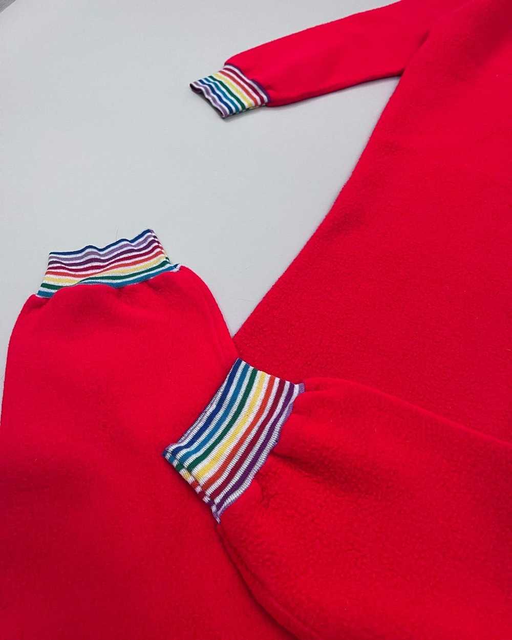 Vintage Vintage Rare Red Rainbow Color Jumpsuit R… - image 8