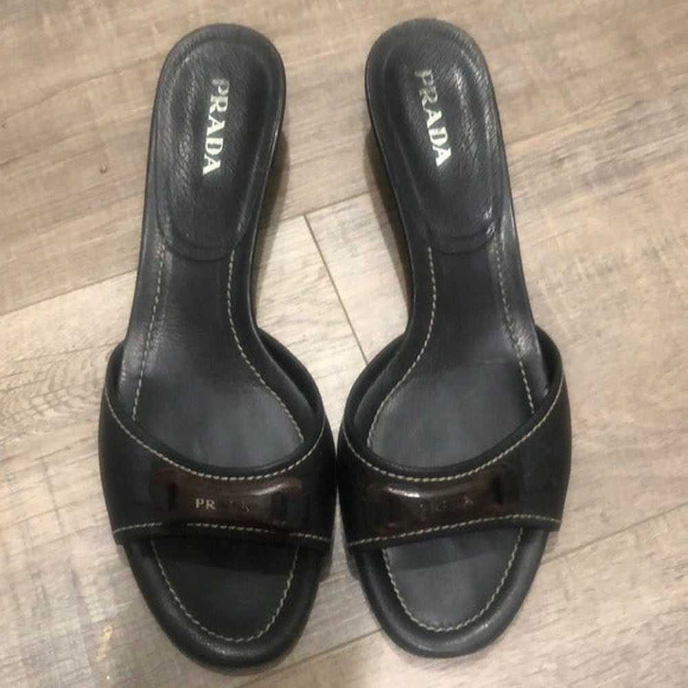 PRADA Vintage Low Heeled 1” Sandals - image 1