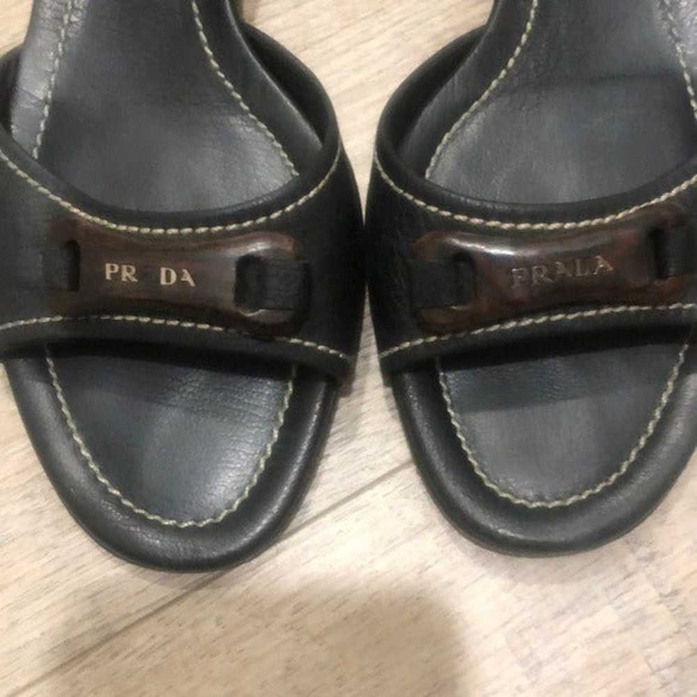 PRADA Vintage Low Heeled 1” Sandals - image 3