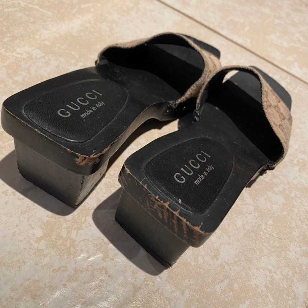 Gucci Monogram Vintage Heel Sandal - image 2