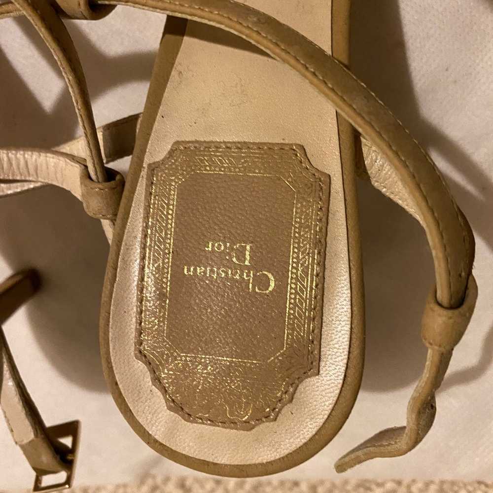 Christian Dior leather khaki/beige Sandals - image 4