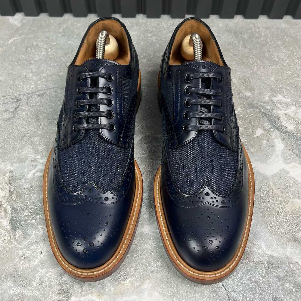 Louis Vuitton Voltaire Wingtip Derby Denim Leathe… - image 6