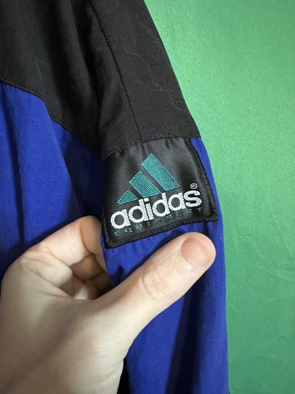 Adidas × Vintage Vintage 90s blue striped logo pu… - image 4