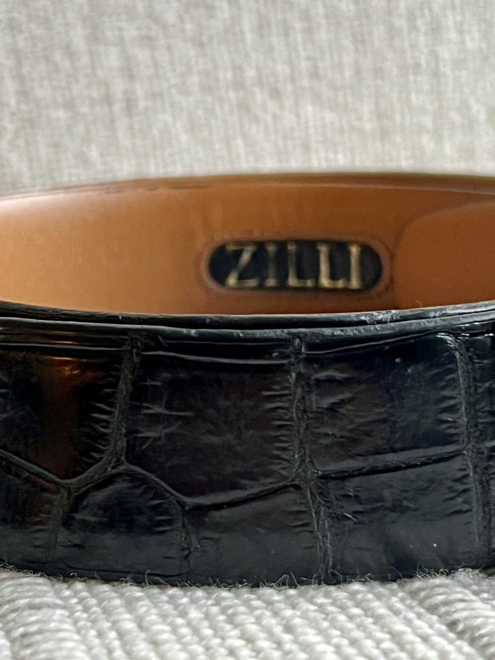 Zilli Zilli Crocodile Black Leather Belt | Size S… - image 4