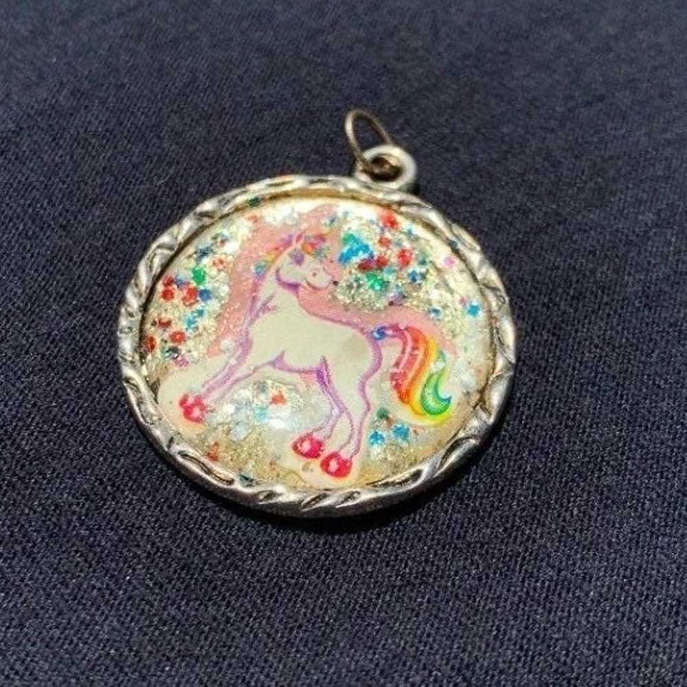 Lisa Frank Unicorn 90's Markie  Vintage Pendant /… - image 1