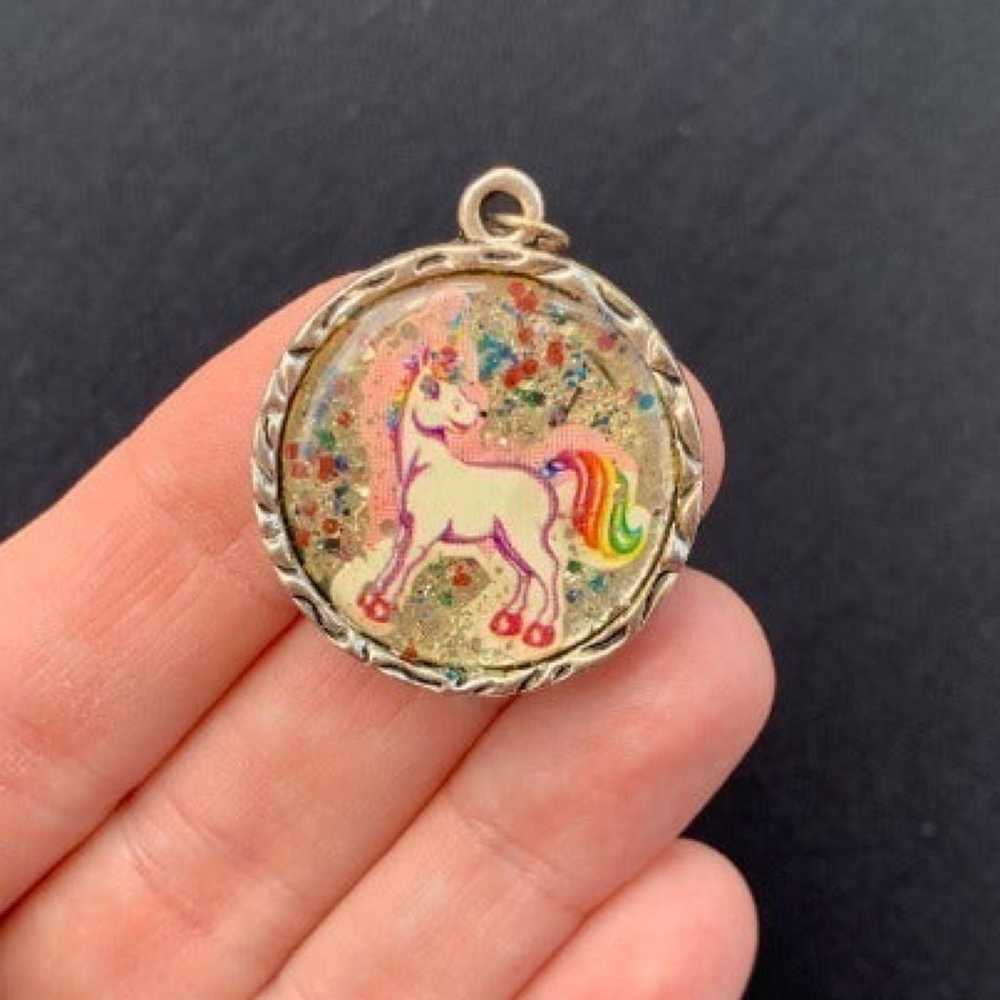 Lisa Frank Unicorn 90's Markie  Vintage Pendant /… - image 2