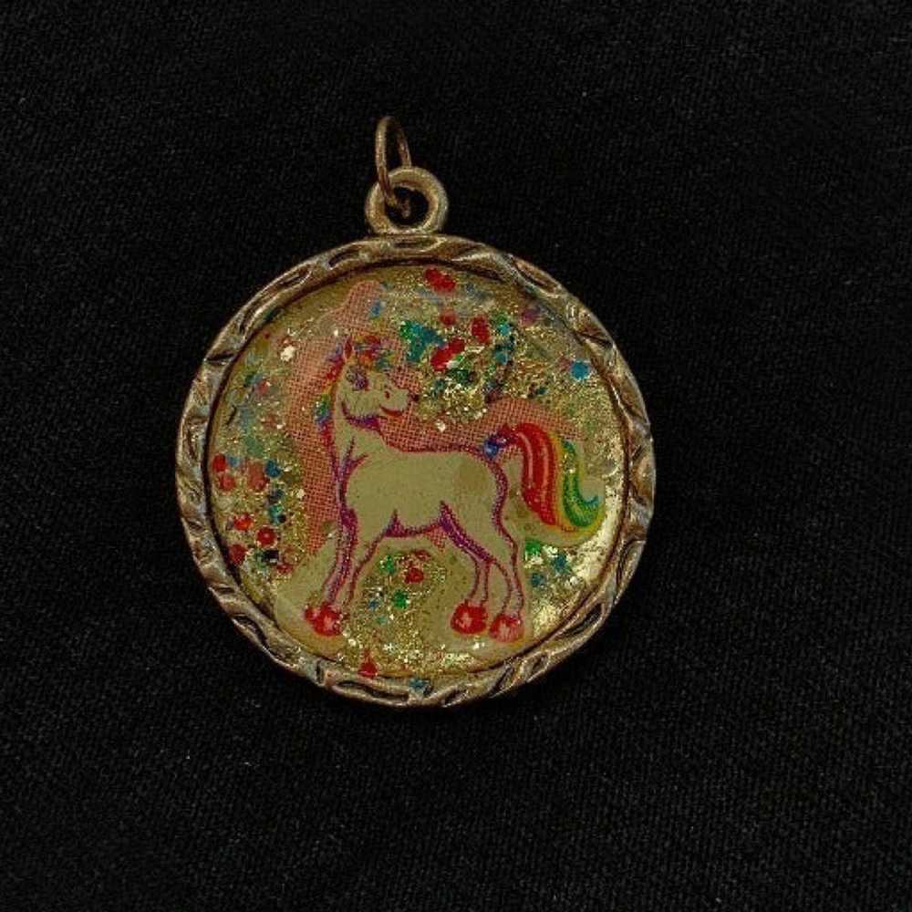 Lisa Frank Unicorn 90's Markie  Vintage Pendant /… - image 3