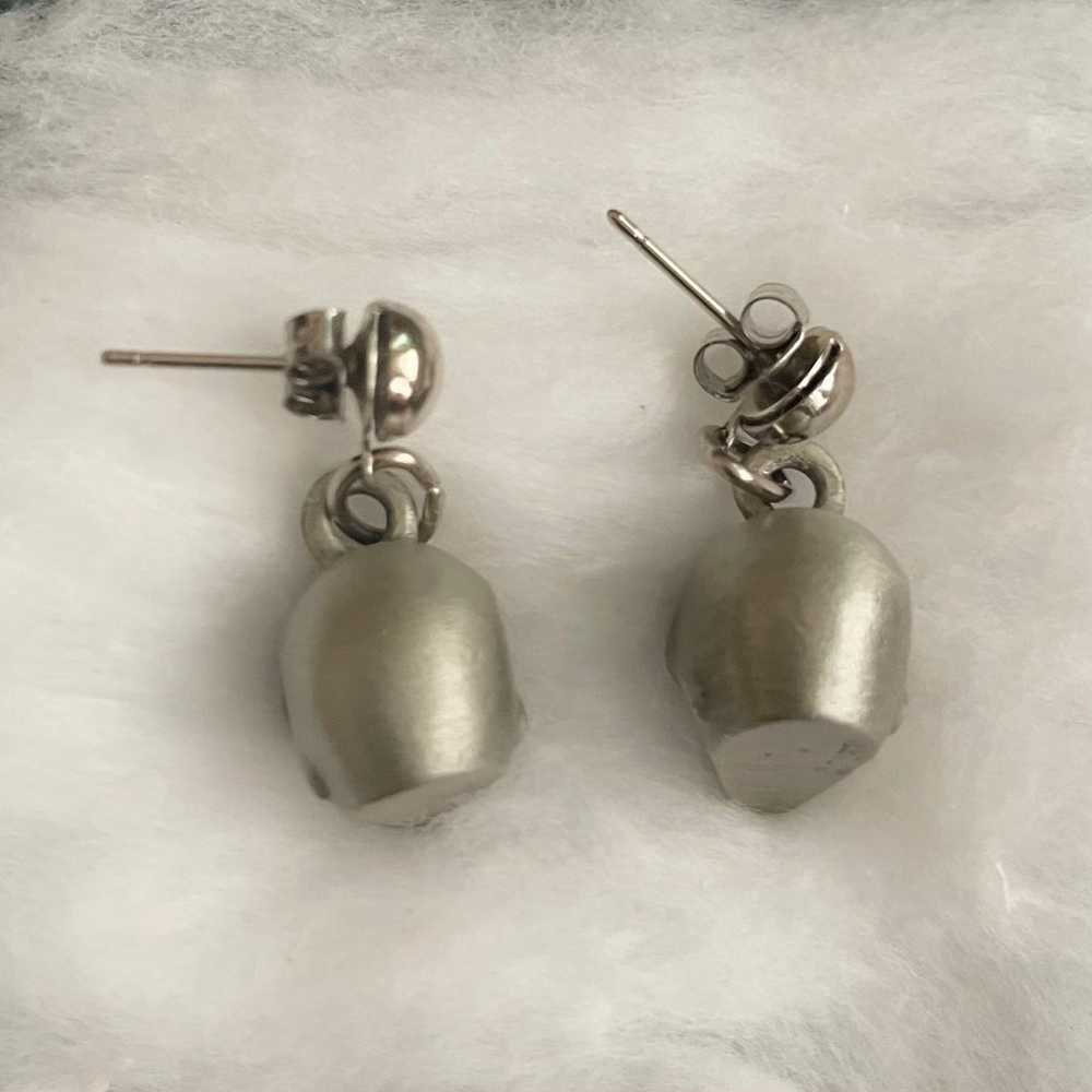 Pewter Alien Novelty Earrings - image 3