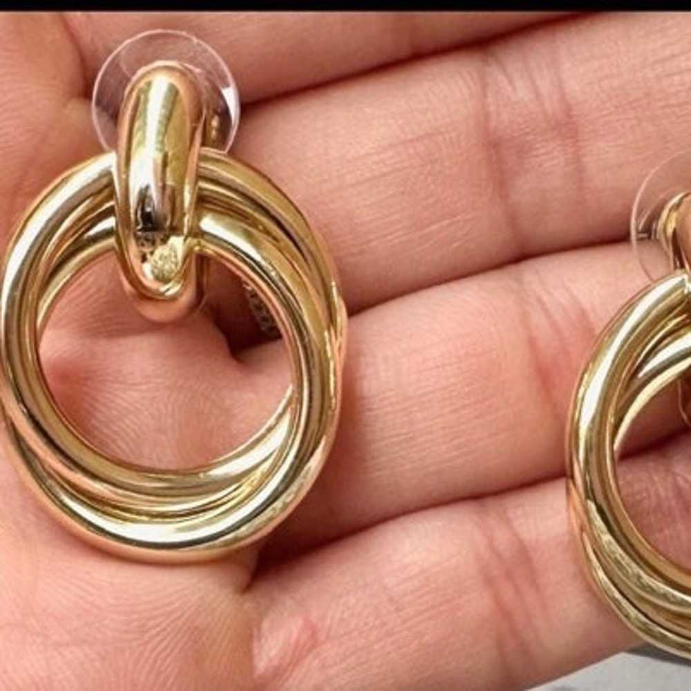 14K Minimalist Gold Hoop Earrings - image 1